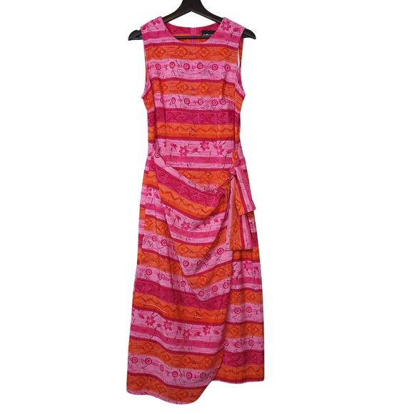 Sag Harbor Women's Dress Sz 10 Floral Pink Casual Preppy Modest Colorful Artsy - Picture 1 of 12